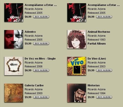 Albumes de Ricardo Arjona en iTunes