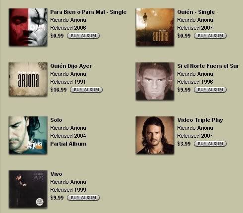 Albumes de Ricardo Arjona en iTunes