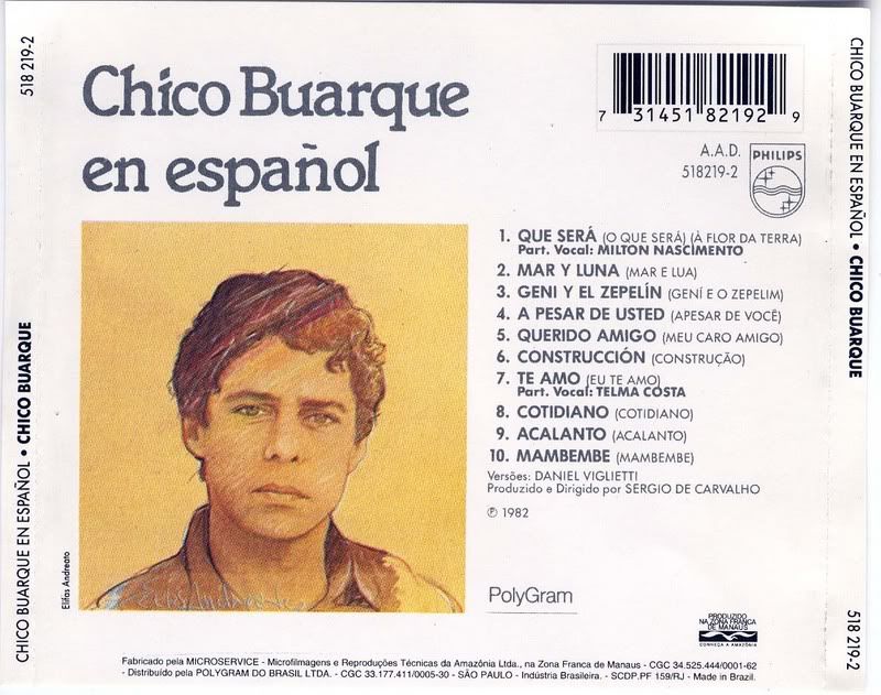 Contraportada de Chico Buarque en español