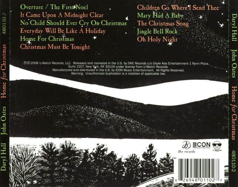 Daryl Hall & John Oates - Home For Christmas - Caratula trasera