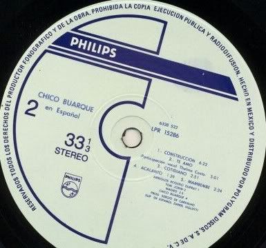 Portada del LP de Chico Buarque en español