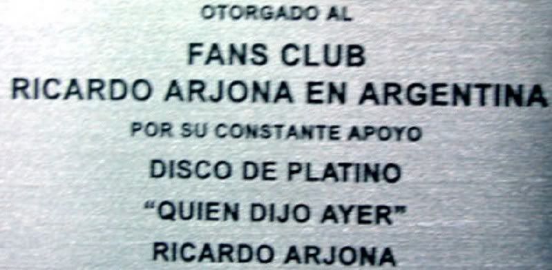 Ricardo Arjona agradece al Fans Club de Argentina