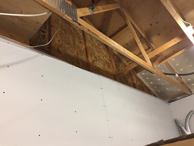 How To Attach Ceiling Drywall To Gable End The Garage