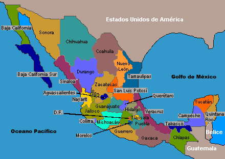 301: mapa de la republica mexicana durante el gobierno de Iturbide