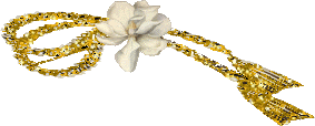white flower on gold sparkle ribbon Pictures, Images and Photos