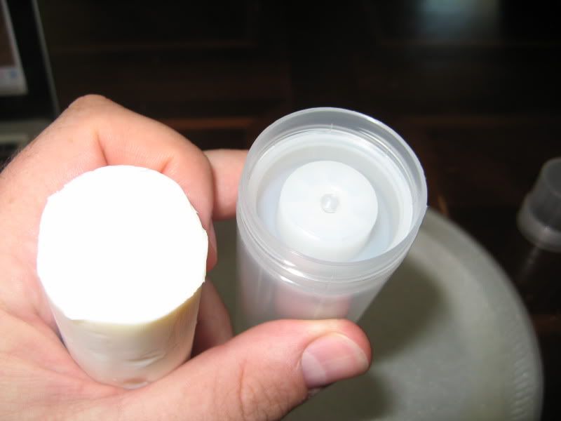 DIY Putting Arko Shave Stick Into Twist Up Container. TheShaveDen