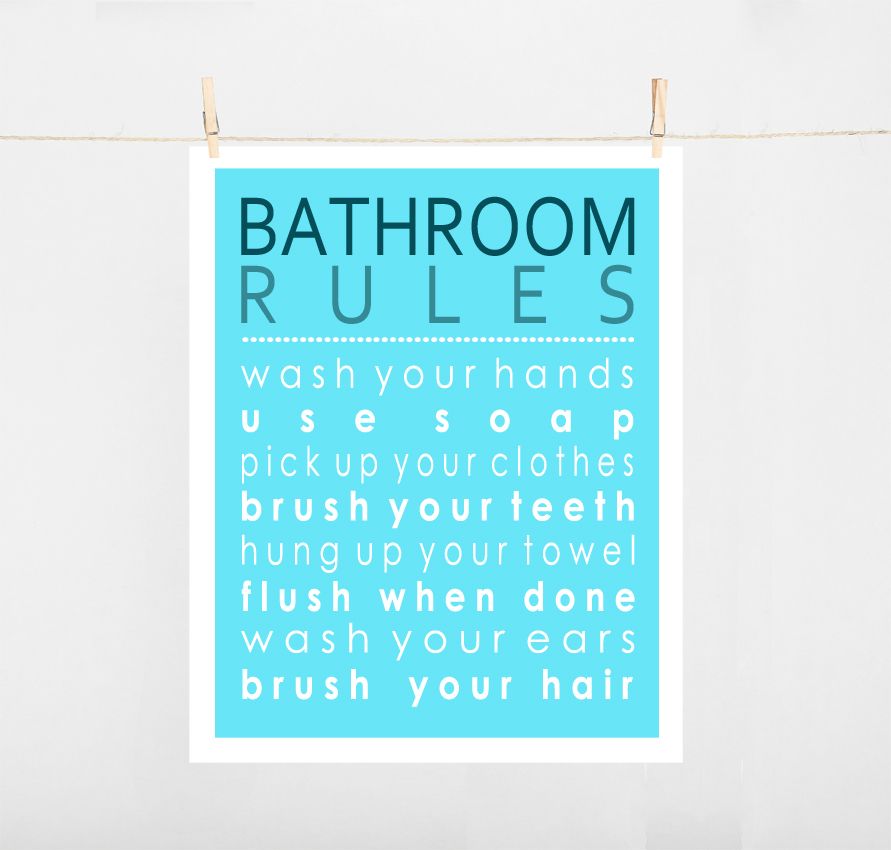 Bathroom Rules typography art print on paper size a4 bathroom rules | ebay Bathroom Rules typography art print on paper size a4 bathroom rules | ebay