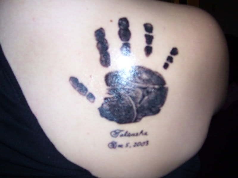 handprint tattoo. Handprint Tattoo Shoulder Back