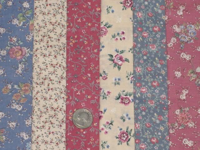 6 VINTAGE COLONIAL fat quarters FLORAL ANTIQUE QUILT DOLL FABRIC #12 eBay