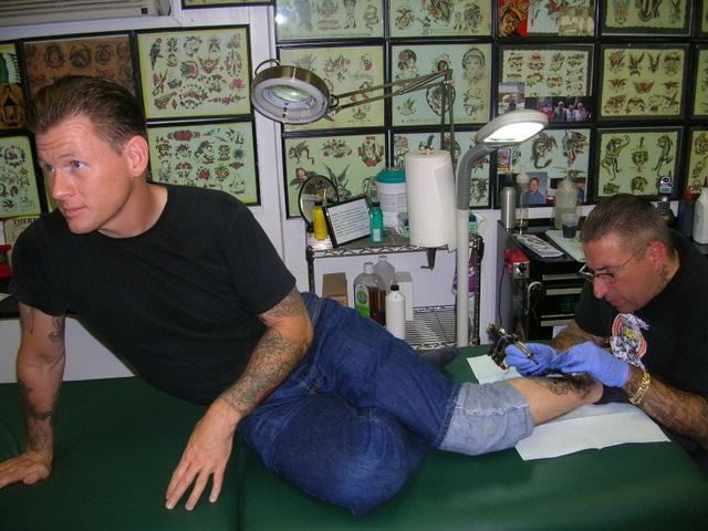 Getting tattooed by Mark Mahoney first tattoo tour