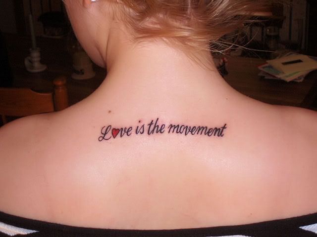 love tattoos with text on back 