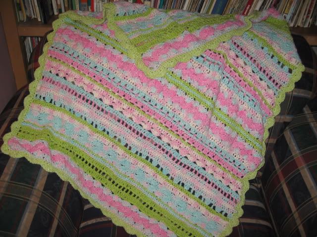 baby blanket,crochet,stitch sampler,hand-dyed cotton