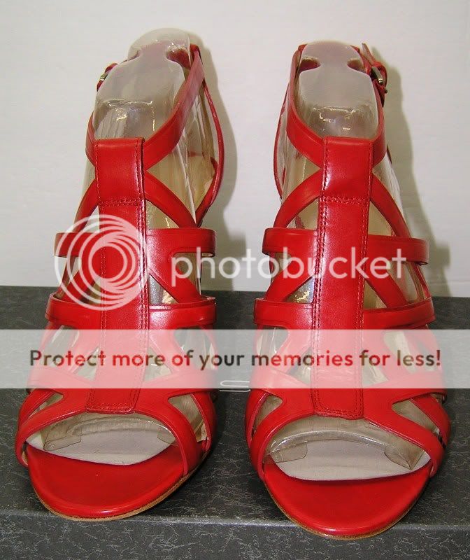 VIA SPIGA HORIZON Tomato Red Womens High Heels Sandals 8 M New  