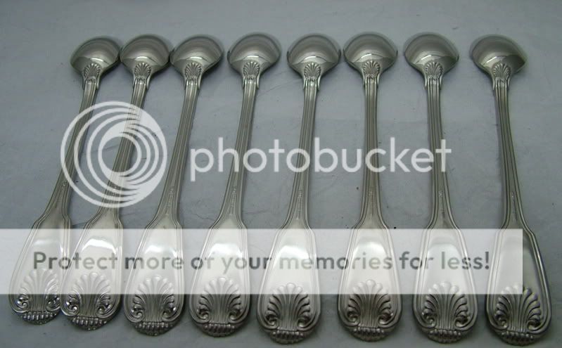 London Shell Germany 18/8 Towle 8 iced teaspoons excellent  