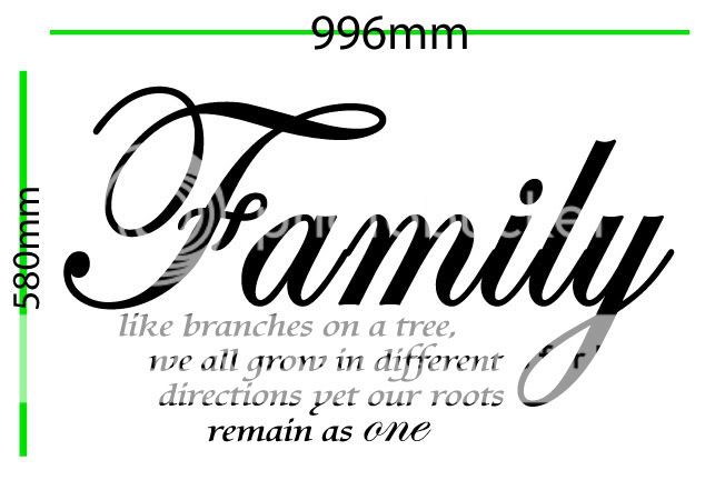 Vinyl Removable Sticker Decal Quotes Family