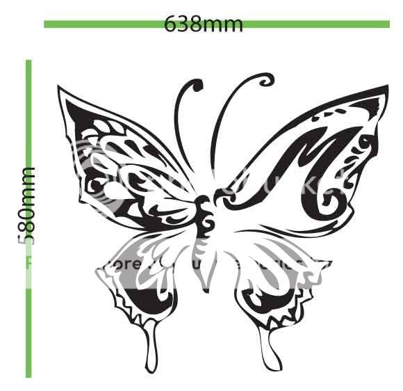 VINYL WALL STICKER BUTTERFLY PERSONALISE WITH LETTER  